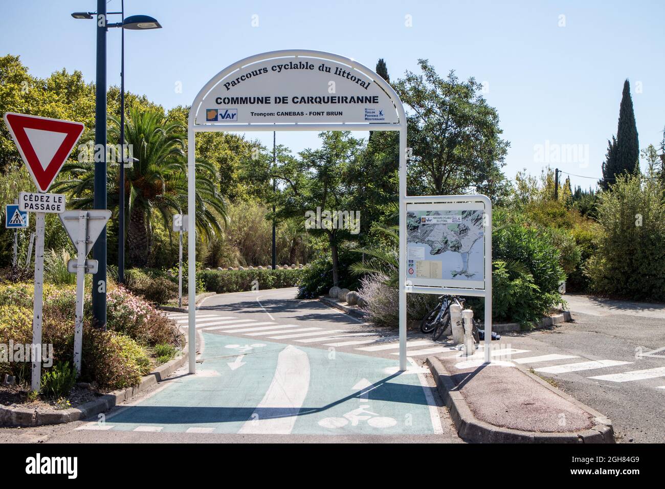 Pista ciclabile del litorale : Carqueiranne (Var) Foto Stock