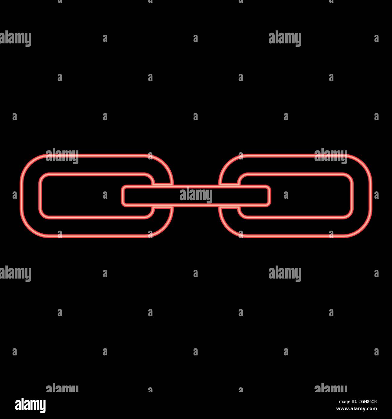 Maglia a catena al neon rossa illustrazione vettoriale stile piatto immagine chiara Illustrazione Vettoriale