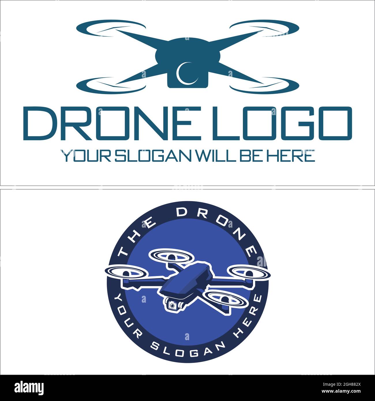 Fotografia business tecnologia Drone icona logo design Illustrazione Vettoriale