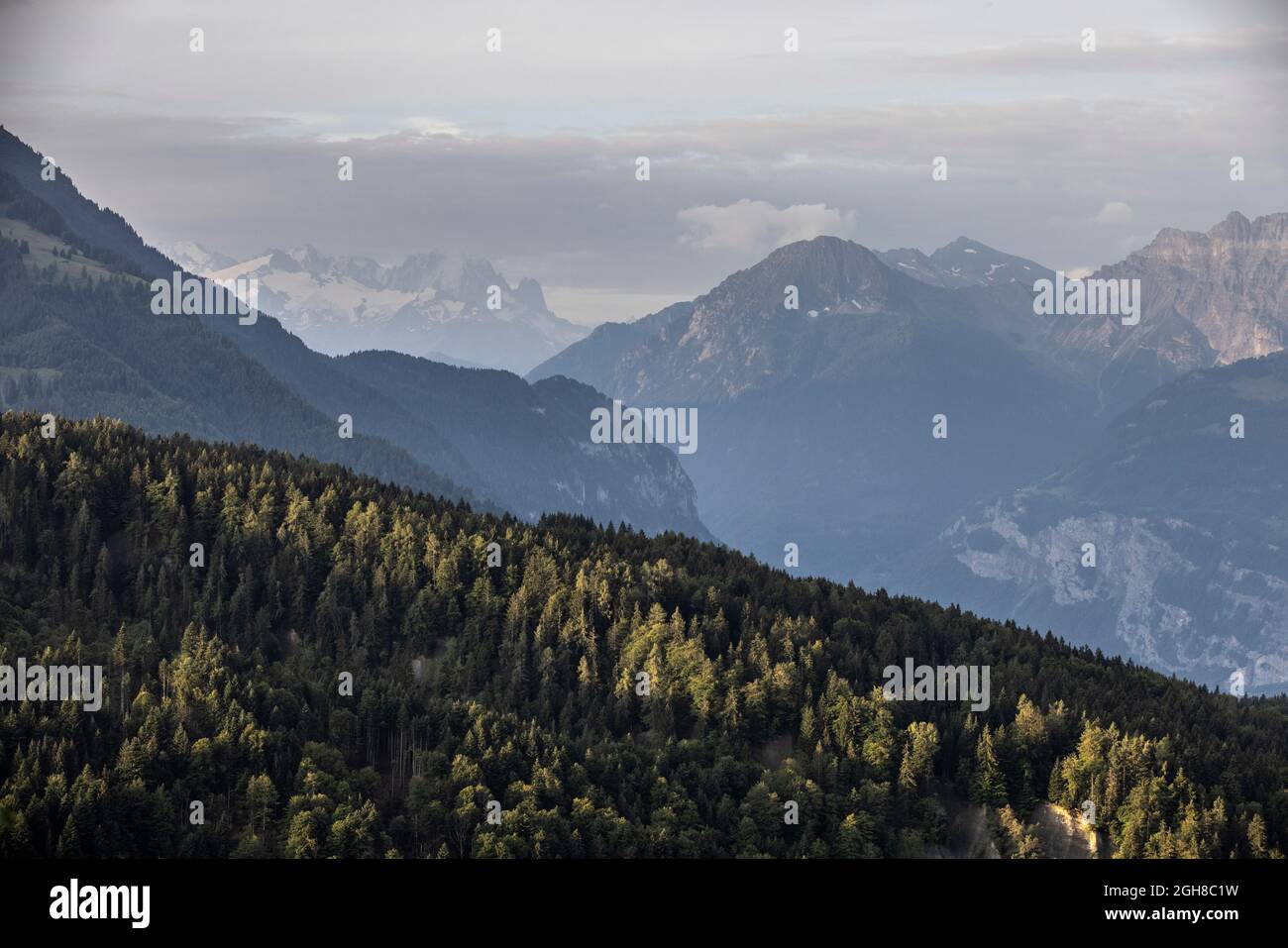 Villars-sur-Ollon, villaggio di montagna situato nella regione occidentale delle Alpi svizzere del Vaud. Foto Stock