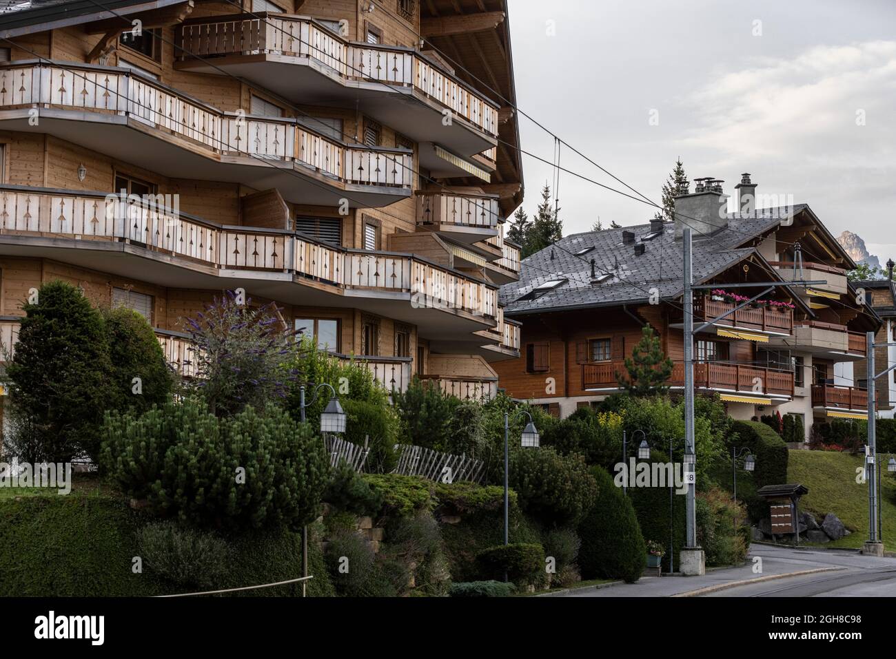 Villars-sur-Ollon, villaggio di montagna situato nella regione occidentale delle Alpi svizzere del Vaud. Foto Stock