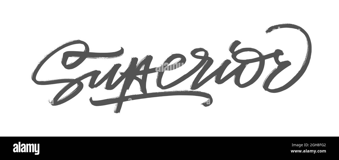 Superior. Parole scritte a mano con un pennello. Calligrafia in vettore Illustrazione Vettoriale