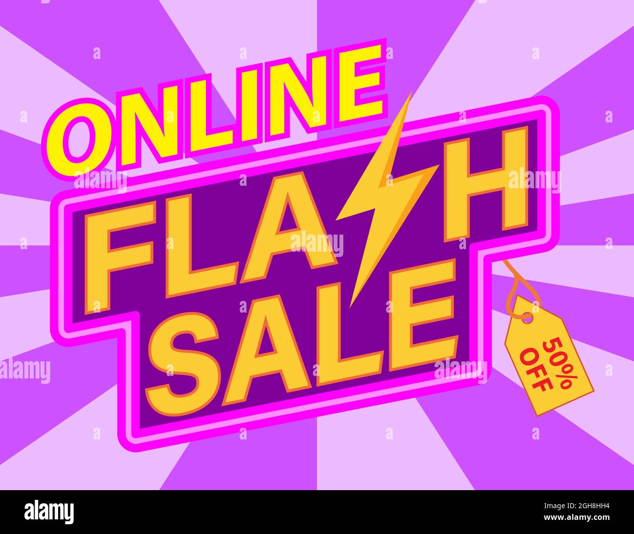 Banner di vendita flash online Illustrazione Vettoriale