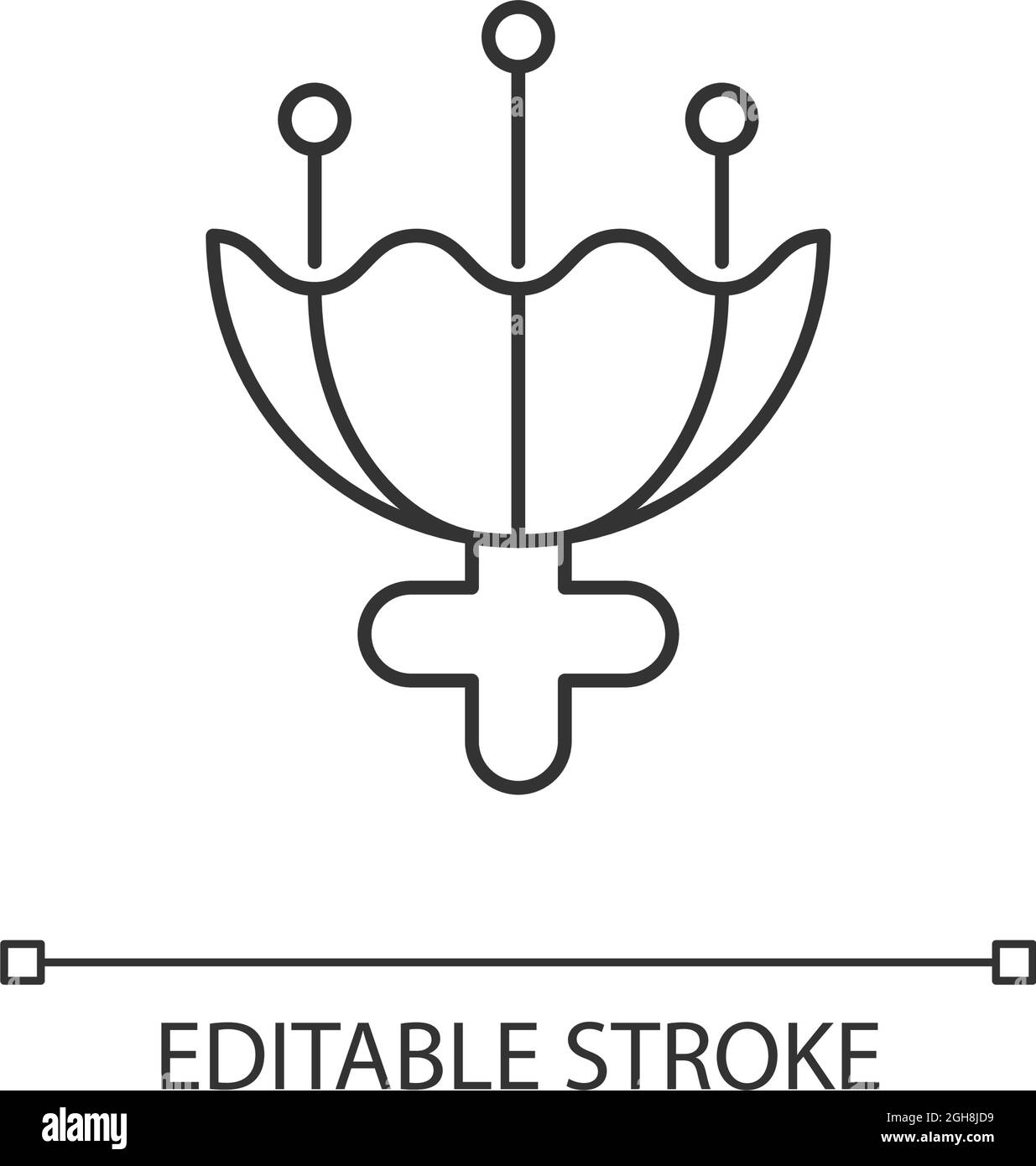 Simbolo del sesso per l'icona lineare femminile Illustrazione Vettoriale