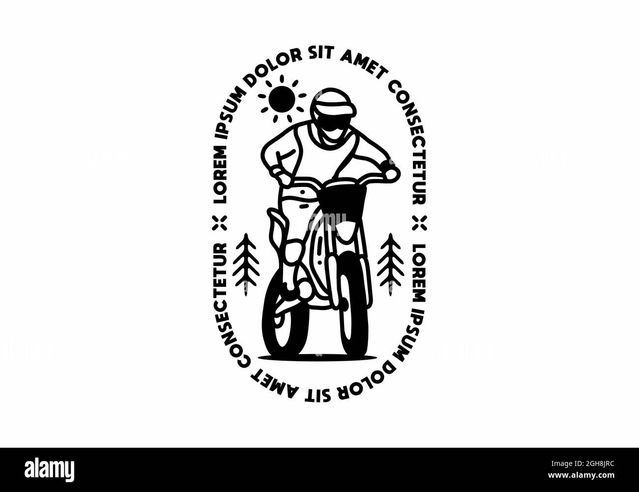 design della linea di moto off-road Illustrazione Vettoriale