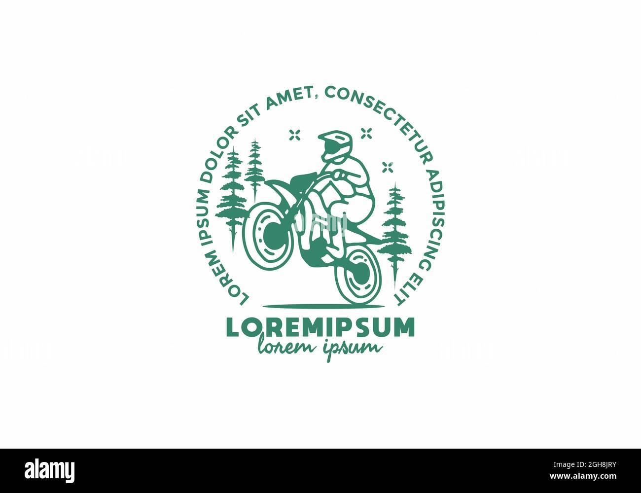 design della linea di moto off-road Illustrazione Vettoriale