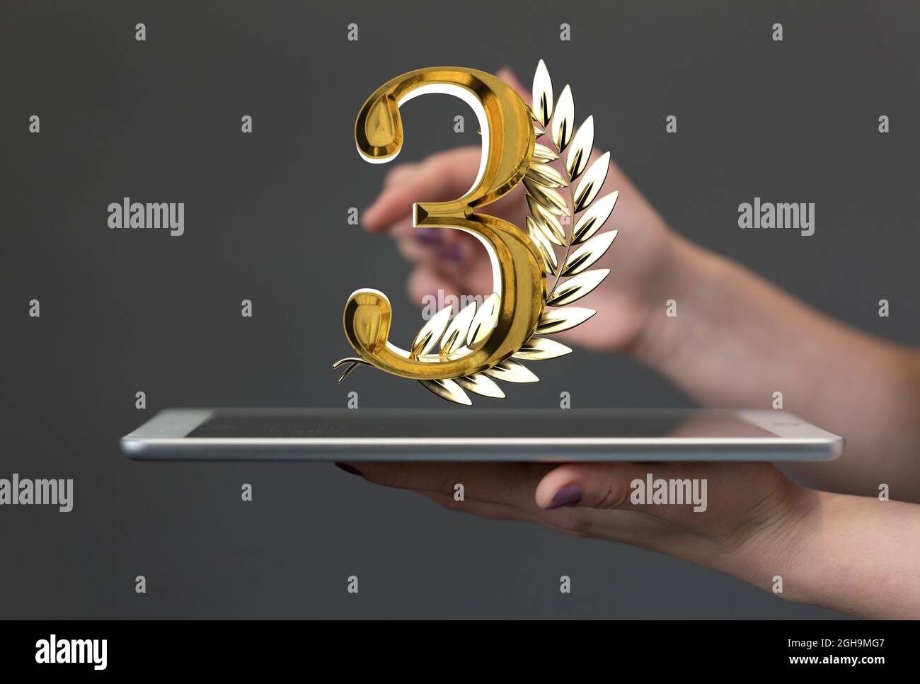 Illustrazione di anni simbolo anniversario in una mano Foto Stock