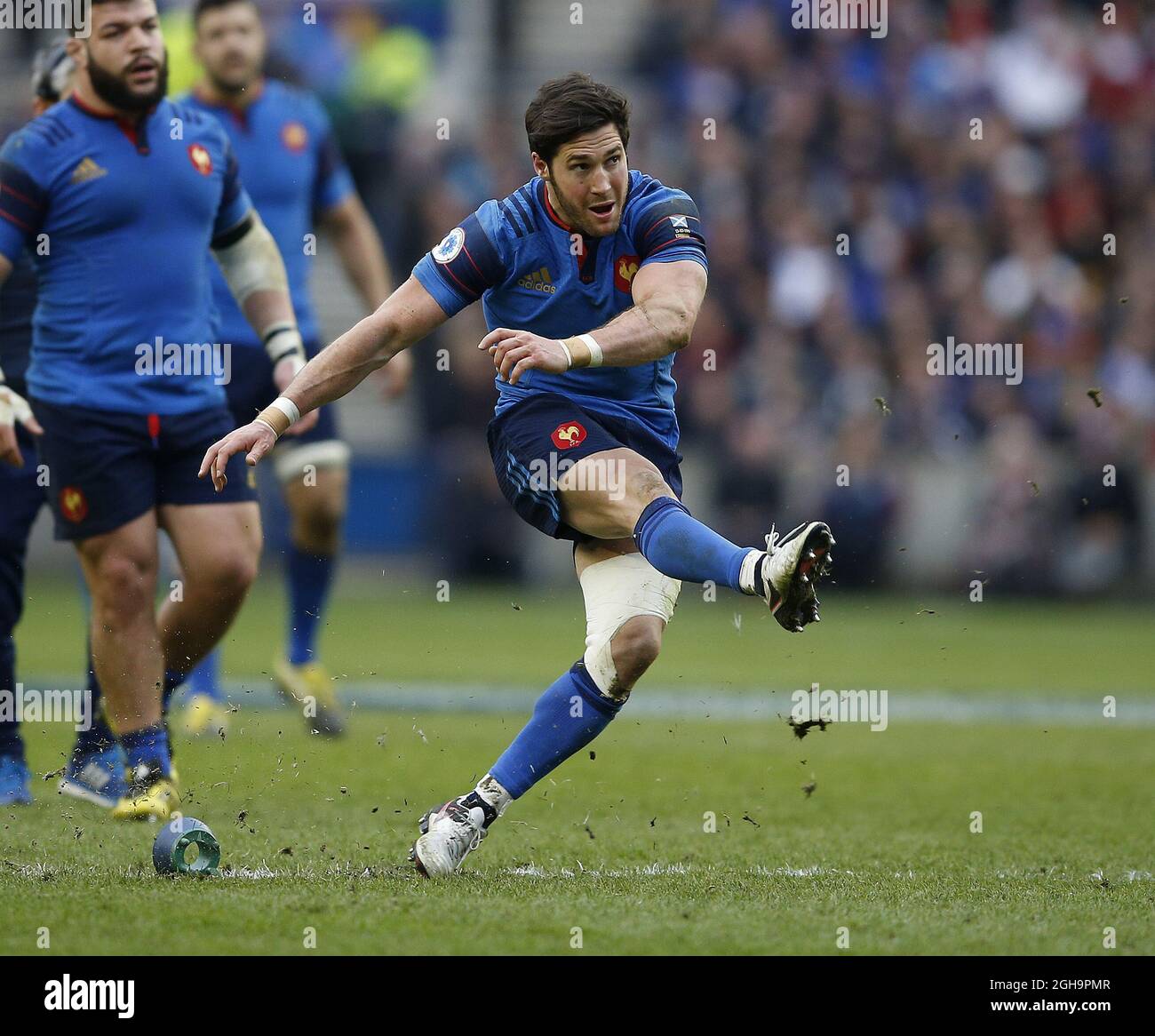 Mamime Machenaud di Francia durante la partita delle sei Nazioni RBS del 2016 al Murrayfield Stadium di Edimburgo. Il credito fotografico dovrebbe essere: Simon Bellis/Sportimage via PA Images Foto Stock