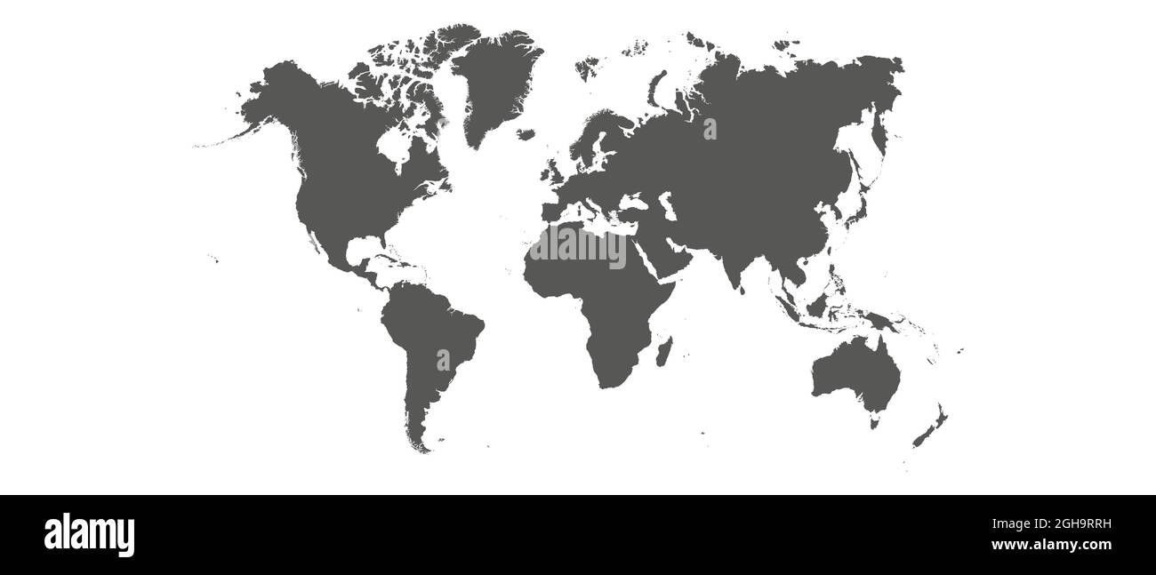 Mappa del mondo su sfondo bianco. Illustrazione Vettoriale