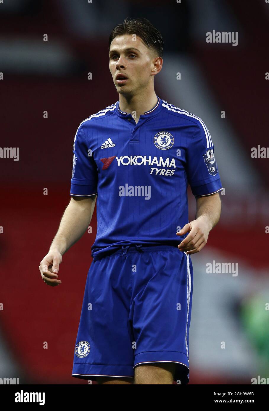 Charlie Colkett di Chelsea durante la partita della Barclays U21 Premier League all'Old Trafford Stadium. Il credito fotografico dovrebbe essere: Simon Bellis/Sportimage via PA Images Foto Stock