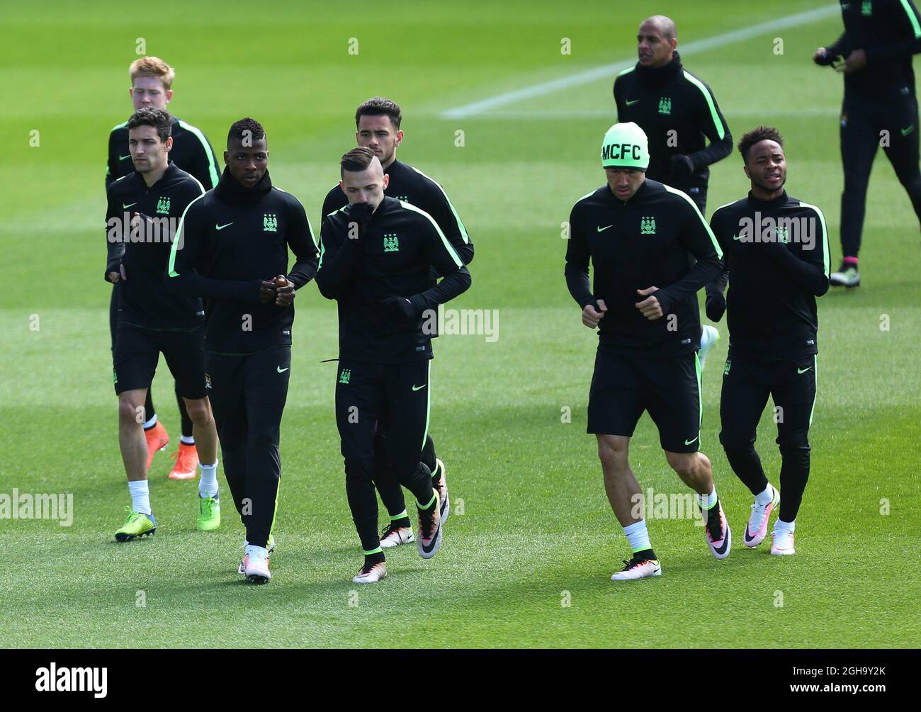 Una visione generale durante la formazione UEFA Champions League presso il Campus Etihad. Il credito fotografico dovrebbe essere: Philip Oldham/Sportimage via PA Images Foto Stock