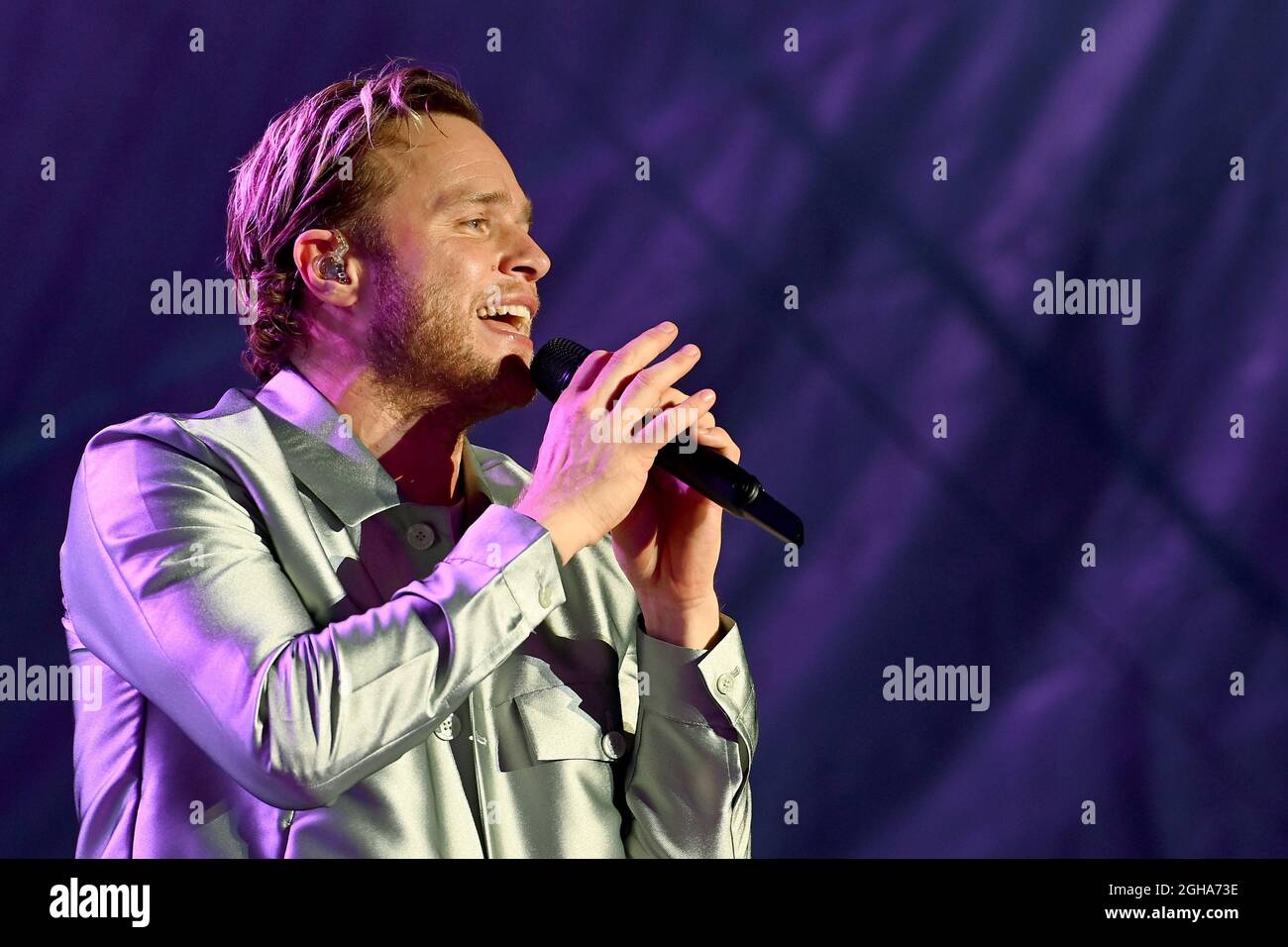 Cantante Olly Murs in concerto Telford nel 7 settembre 2021 Foto Stock