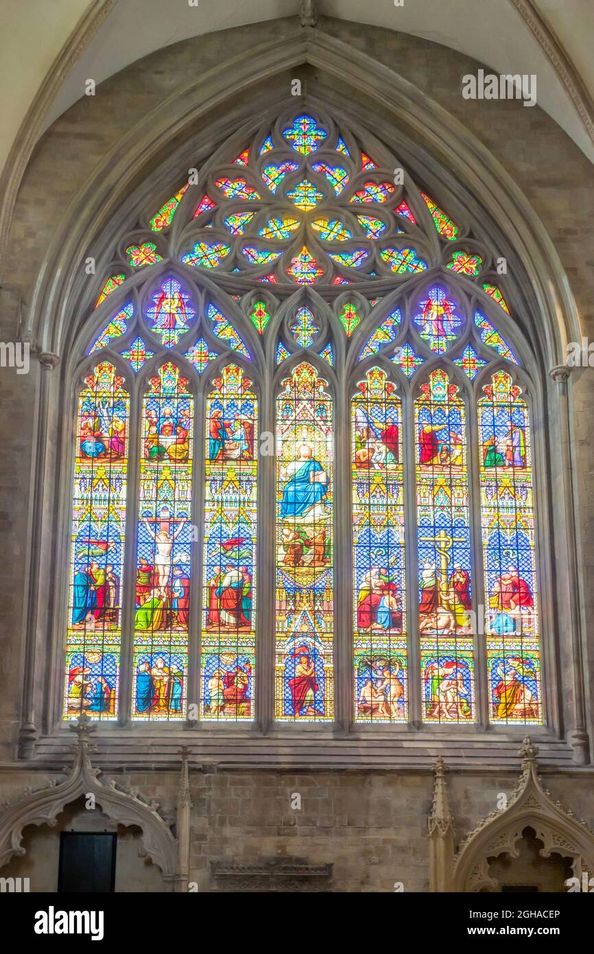 Inghilterra. Sussex occidentale. Chichester cattedrale, sud transetto finestra Foto Stock