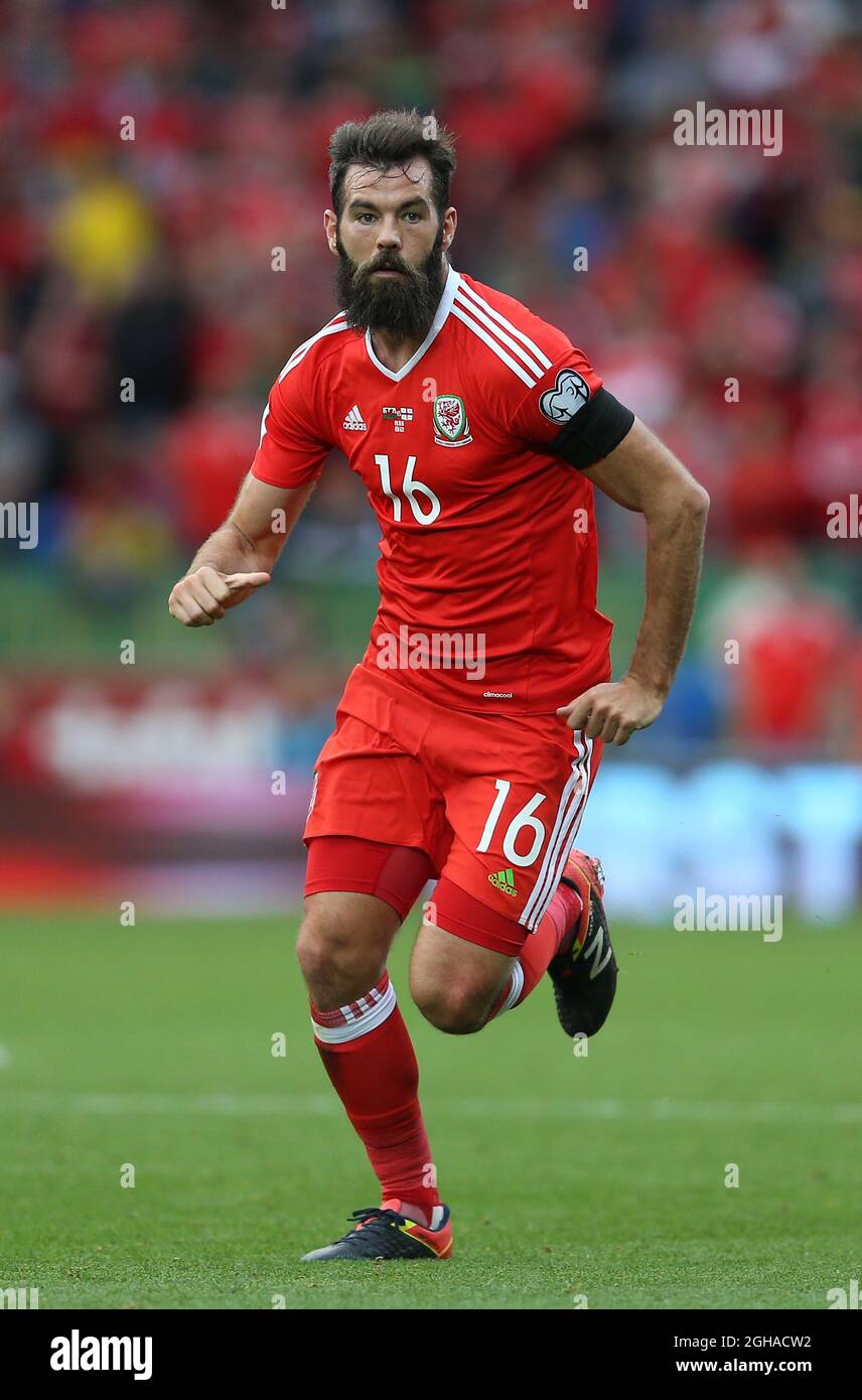 Joe Ledley del Galles durante la partita di qualificazione della Coppa del mondo al Cardiff City Stadium di Cardiff. Data foto: 9 ottobre 2016. PIC Simon Bellis/Sportimage tramite immagini PA Foto Stock