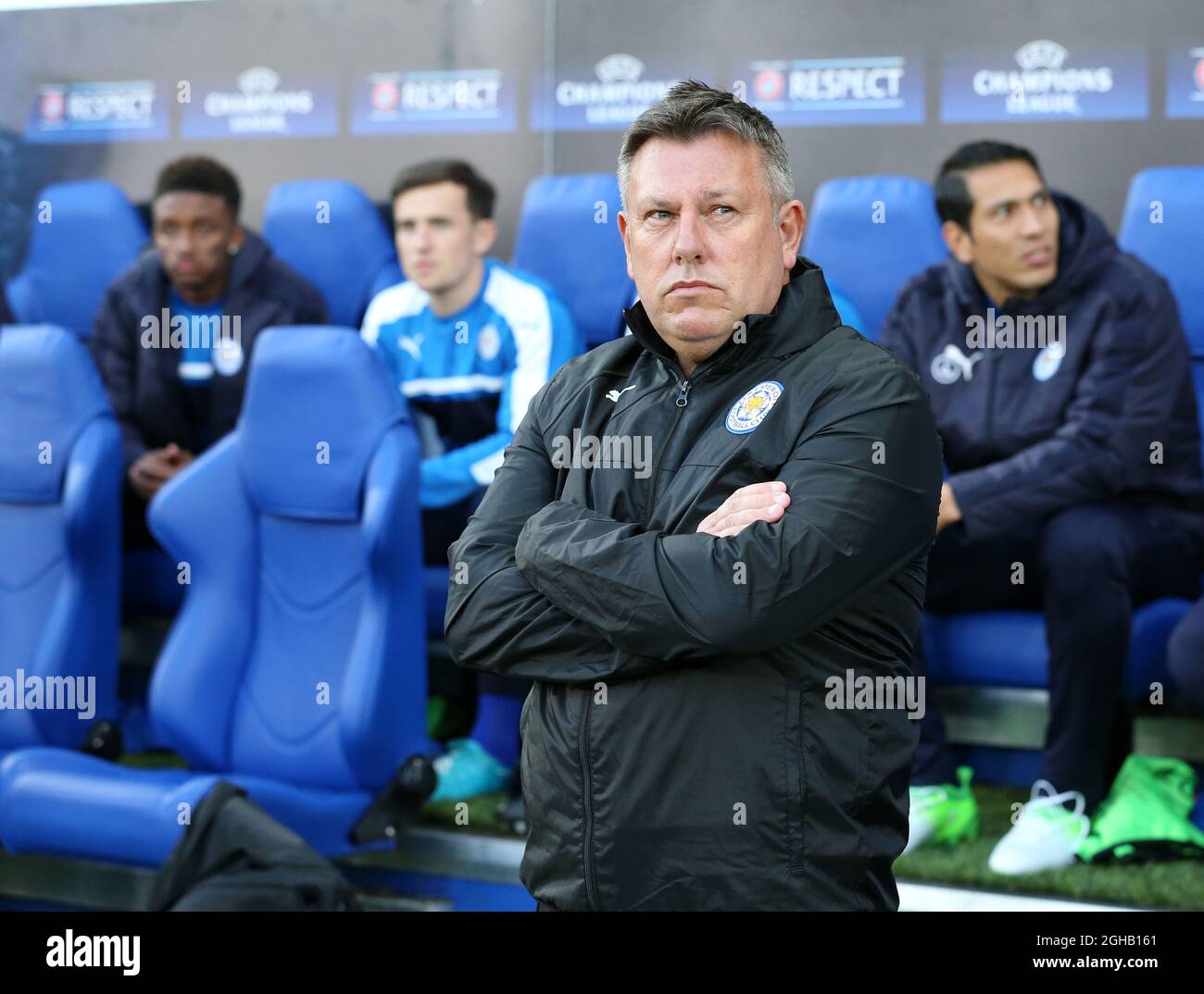 Craig Shakespeare di Leicester si presenta durante la seconda tappa della Champions League Quarter-Final al King Power Stadium di Leicester. Data foto: 18 aprile 2017. Il credito PIC dovrebbe essere: David Klein/Sportimage via PA Images Foto Stock