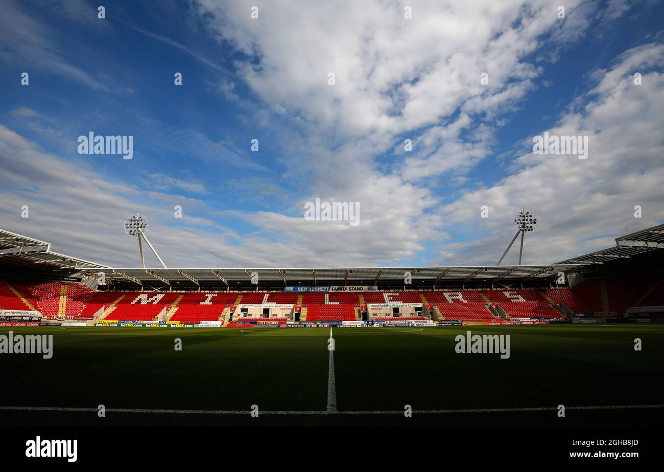 Rotherham's New York Stadium durante la partita di prima stagione presso l'Aesseal New York Stadium di Rotherham. Data foto 21 luglio 2017. Il credito d'immagine dovrebbe leggere: Paul Thomas/Sportimage via PA Images Foto Stock