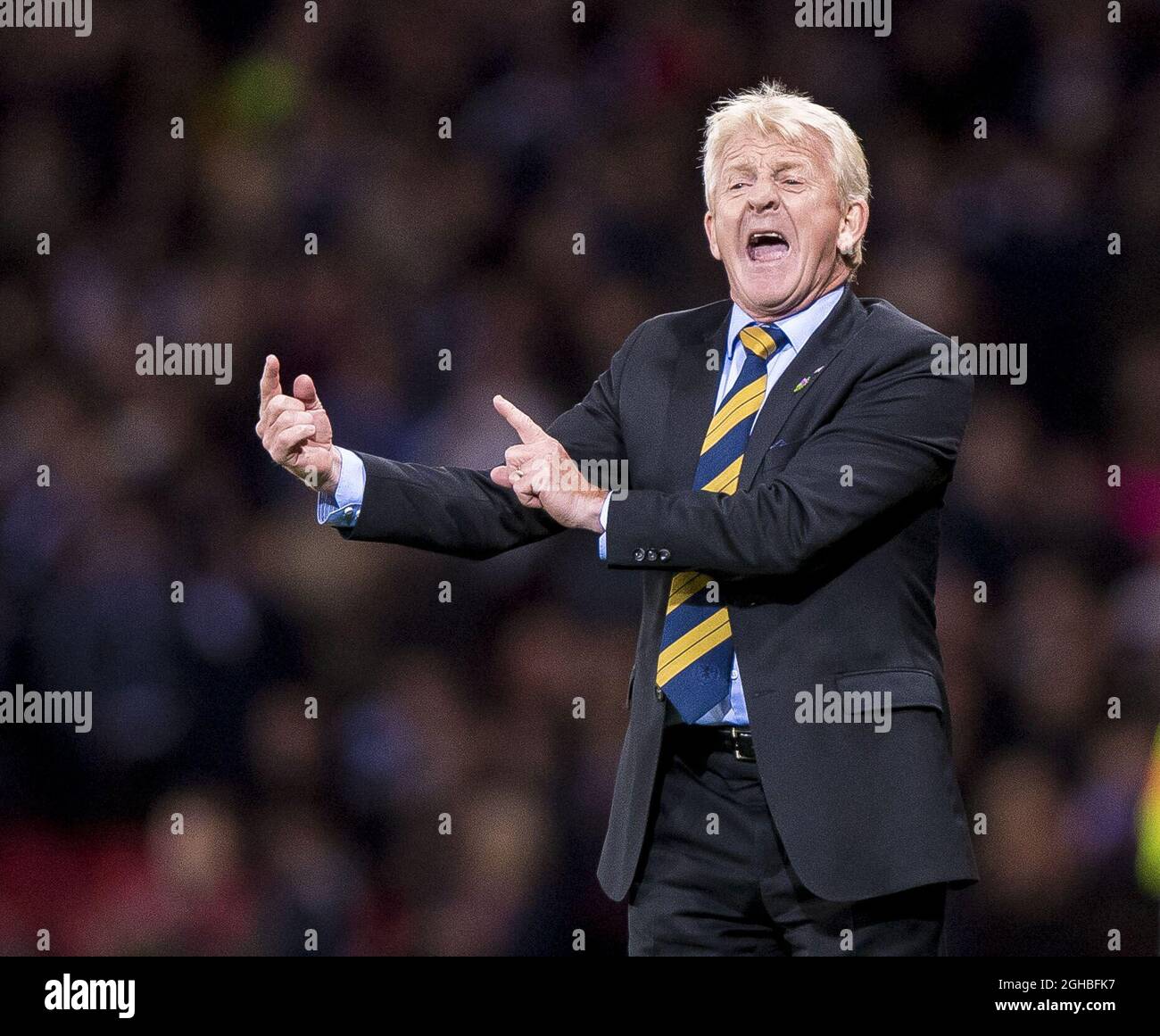 Scozia Manager Gordon Strachan durante la partita di qualificazione del Gruppo F alla Coppa del mondo all'Hampden Park Stadium di Glasgow. Data foto: 5 ottobre 2017. Il credito dovrebbe essere: Craig Watson/Sportimage via PA Images Foto Stock