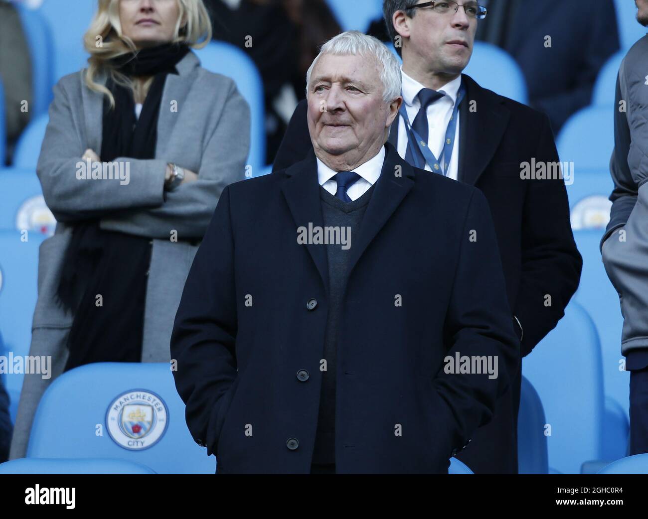 Ex giocatore di Manchester City Mike Summerbee durante la partita di campionato al Etihad Stadium di Manchester. Data foto 4 marzo 2018. Il credito dovrebbe essere: Simon Bellis/Sportimage via PA Images Foto Stock