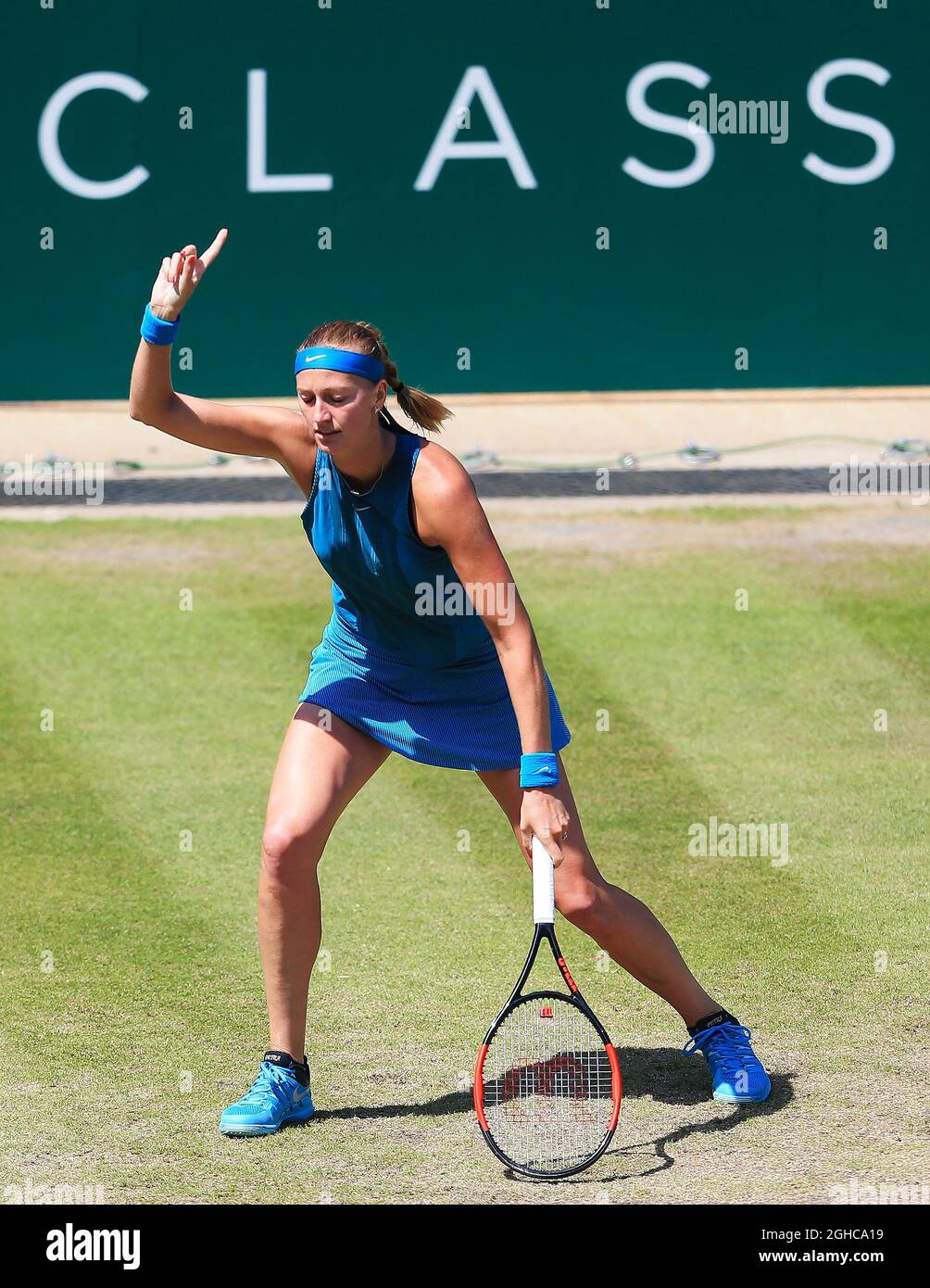 Petra Kvitova durante il giorno sette della Nature Valley Classic a Edgbaston Priory, Birmingham. Data foto: 24 giugno 2018. La riga dell'immagine dovrebbe essere: Matt McNulty/Sportimage via PA Images Foto Stock