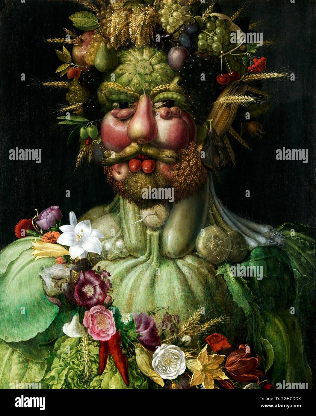 Rudolf II di Asburgo come Vertumnus di Giuseppe Arcimboldo (c.1527-1593), olio su pannello, 1590 Foto Stock