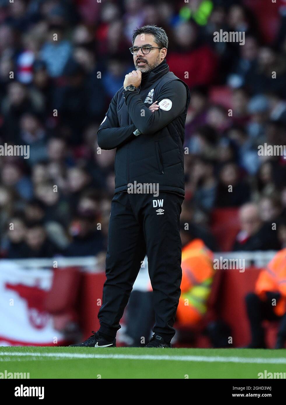 David Wagner, direttore della città di Huddersfield, durante la partita della Premier League all'Emirates Stadium di Londra. Data foto: 8 dicembre 2018. Il credito dovrebbe essere: Robin Parker/Sportimage via PA Images Foto Stock