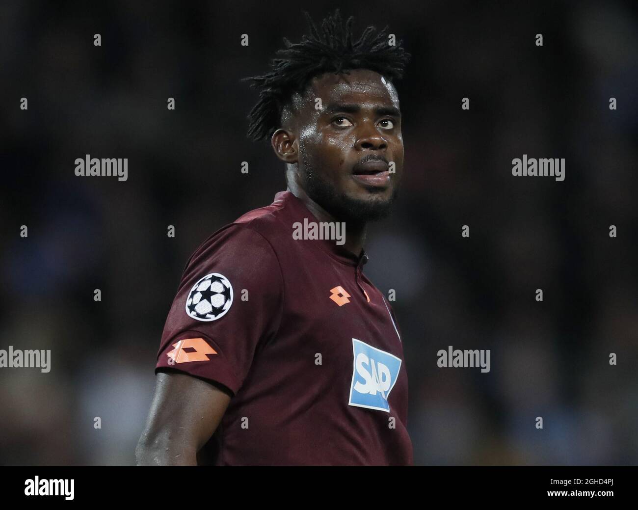 Kasim Adams di Hoffenheim durante la partita UEFA Champions League Group F all'Etihad Stadium di Manchester. Data foto 12 dicembre 2018. Il credito dovrebbe essere: Simon Bellis/Sportimage via PA Images Foto Stock