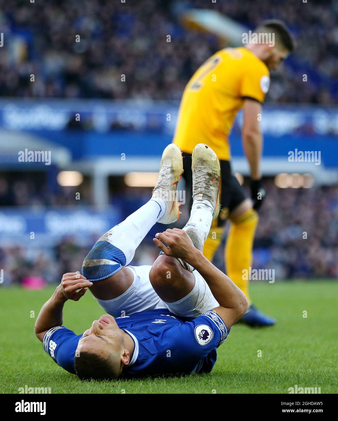 Il Richarlison di Everton sembra sconsolato durante la partita della Premier League al Goodison Park di Liverpool. Data foto: 2 febbraio 2019. Il credito dovrebbe essere: Matt McNulty/Spaltimage via PA Images Foto Stock