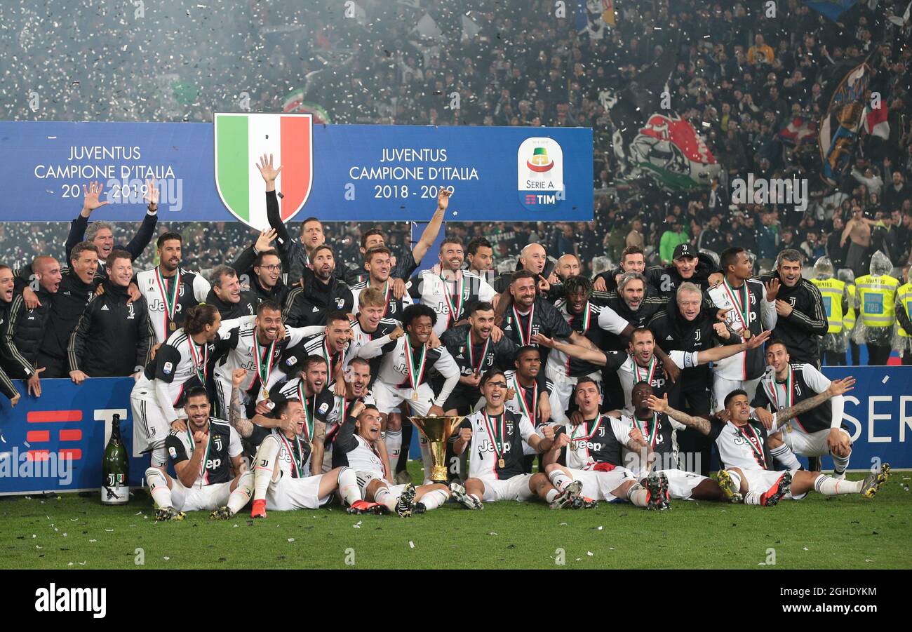 Juventus campioni d'Italia durante la Serie A partita allo Stadio Allianz di Torino. Data foto: 19 maggio 2019. Il credito d'immagine dovrebbe essere: Jonathan Moscrop/Sportimage via PA Images Foto Stock