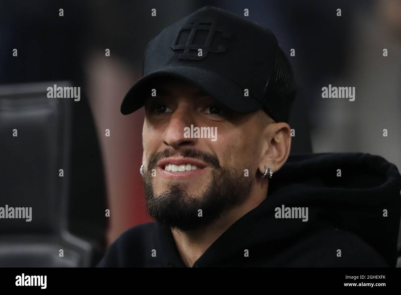 Samuel Castillejo dell'AC Milan raffigurato nell'area executive prima della partita della Serie A a a Giuseppe Meazza, Milano. Data foto: 20 ottobre 2019. Il credito d'immagine dovrebbe essere: Jonathan Moscrop/Sportimage via PA Images Foto Stock
