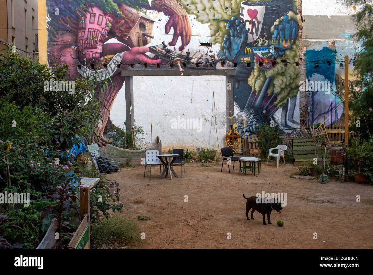 Barcellona, Spagna, luglio 2018. Tour dei Graffiti a Barcellona, Spagna. Foto Stock