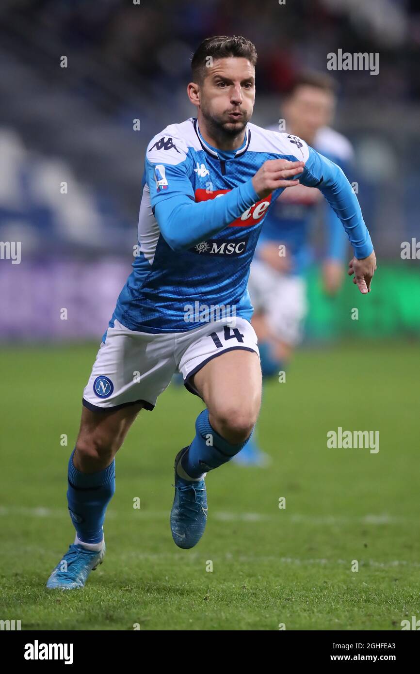 Secca Mertens di Napoli durante la serie A allo Stadio Mapei - Cittˆ del Tricolore, Sassuolo. Data foto: 22 dicembre 2019. Il credito d'immagine dovrebbe essere: Jonathan Moscrop/Sportimage via PA Images Foto Stock