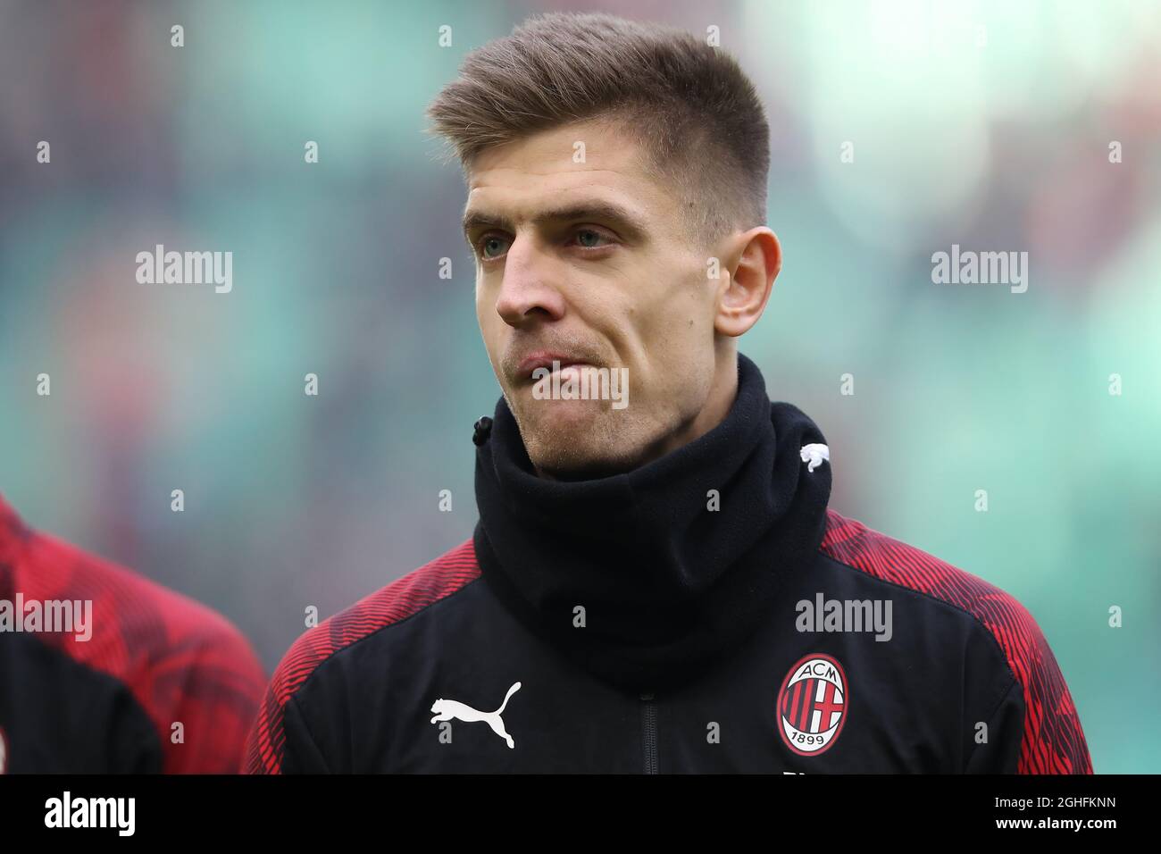 Krzysztof Piatek dell'AC di Milano durante la serie A a a Giuseppe Meazza, Milano. Data foto: 19 gennaio 2020. Il credito d'immagine dovrebbe essere: Jonathan Moscrop/Sportimage via PA Images Foto Stock