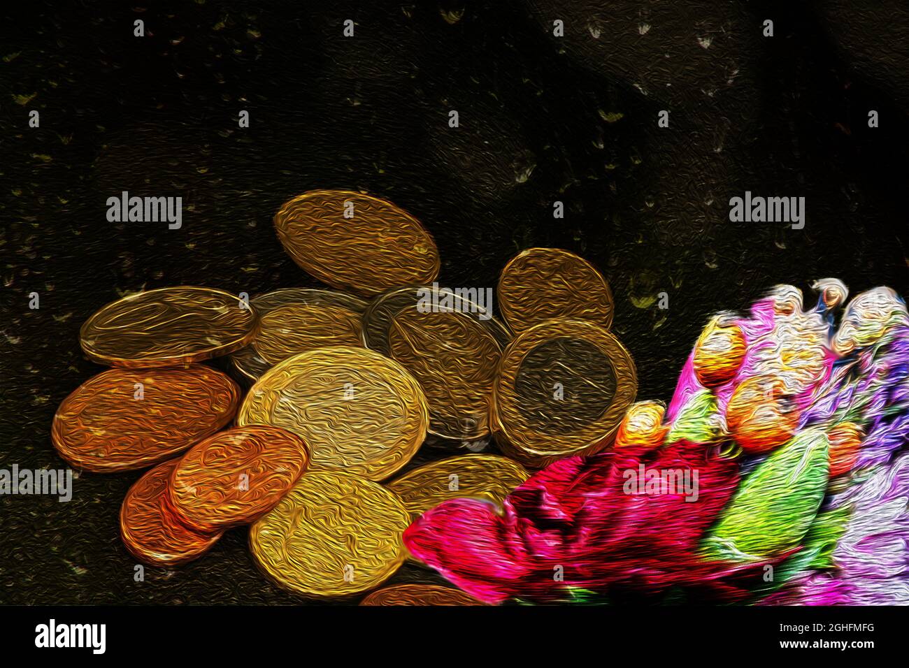 Finanziario : monete europee Foto Stock