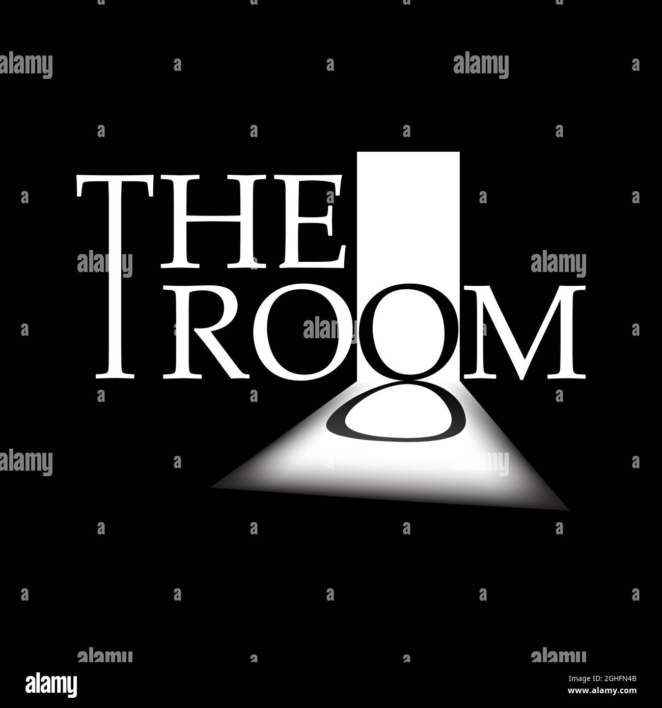 Concetto. Bianco e nero. Aprire lo sportello. Illustrazione Vettoriale