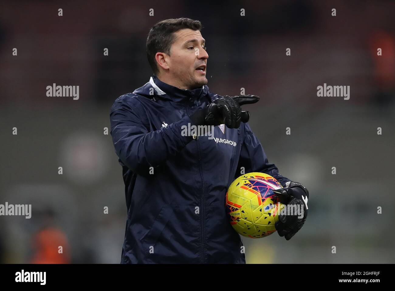 ACF Fiorentina allenatore Alejandro Rosalen durante la partita Coppa Italia a Giuseppe Meazza, Milano. Data foto: 29 gennaio 2020. Il credito d'immagine dovrebbe essere: Jonathan Moscrop/Sportimage via PA Images Foto Stock