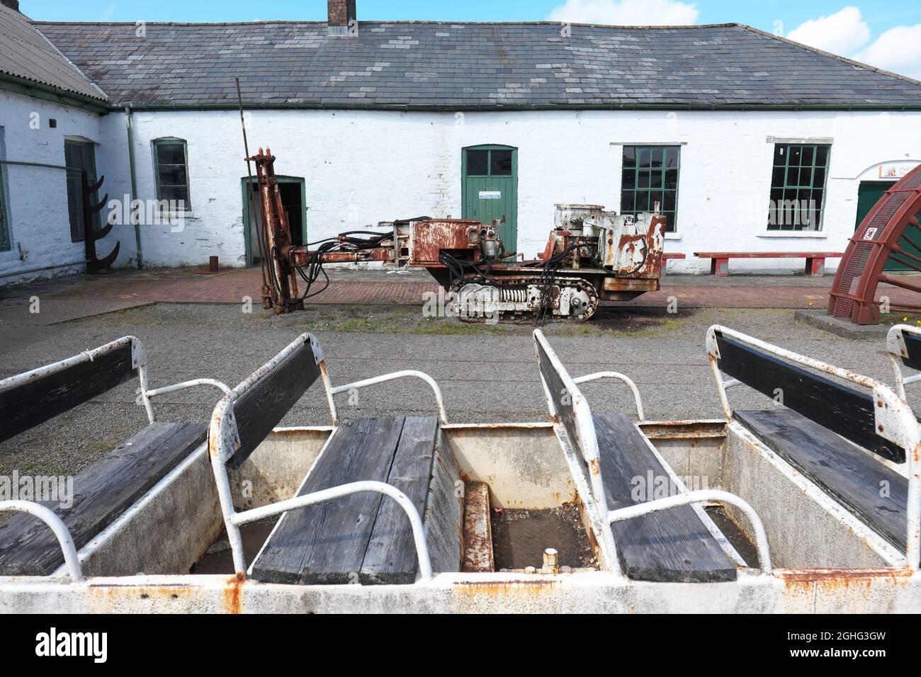 Big Pit National Coal Museum - vecchia attrezzatura sotterranea presso la miniera di carbone conservata e sito patrimonio dell'umanità a Blaenavon Wales UK nel settembre 2021 Foto Stock