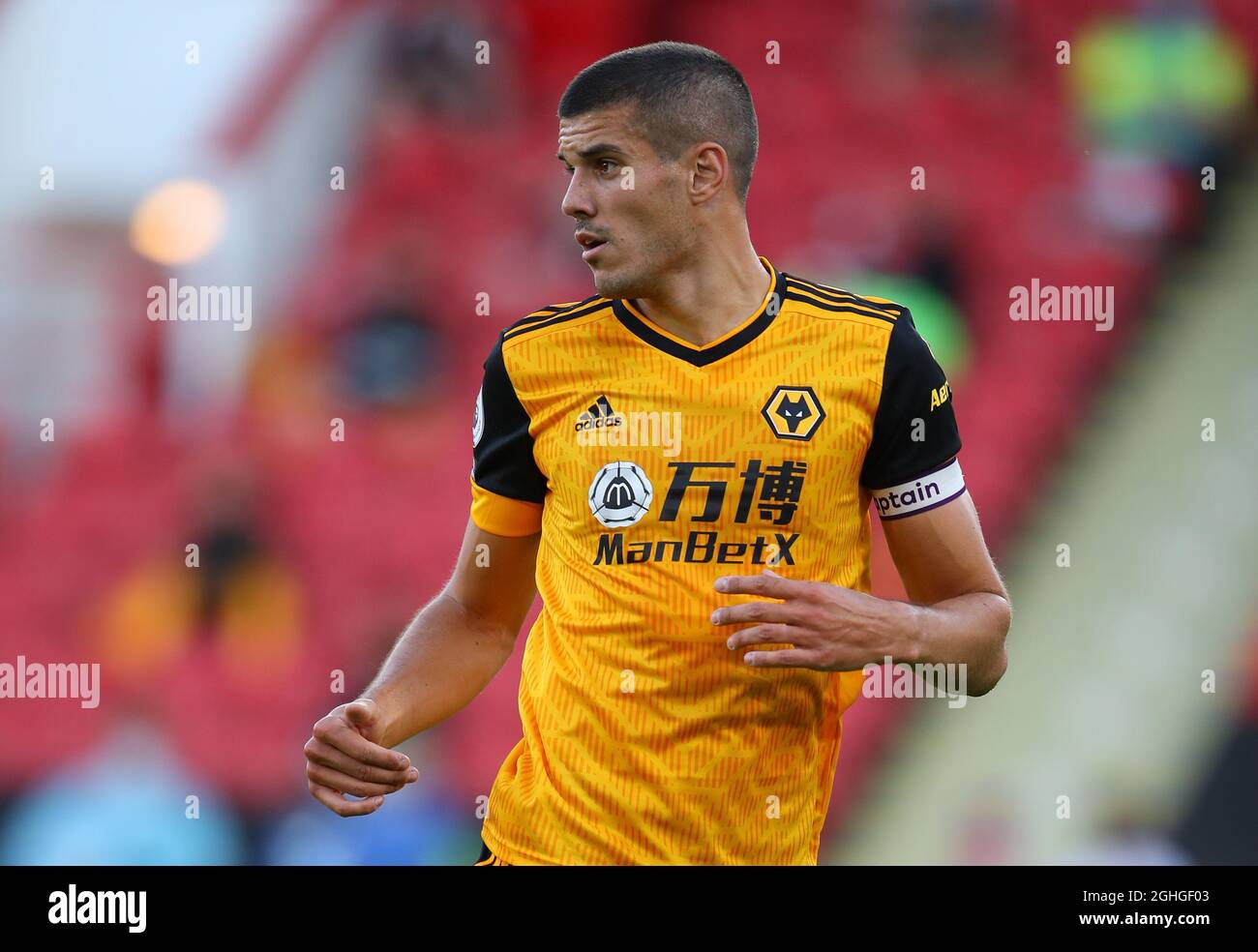 Conor Coady di Wolverhampton Wanderers durante la partita della Premier League a Bramall Lane, Sheffield. Data foto: 14 settembre 2020. Il credito dovrebbe essere: Simon Bellis/Sportimage via PA Images Foto Stock