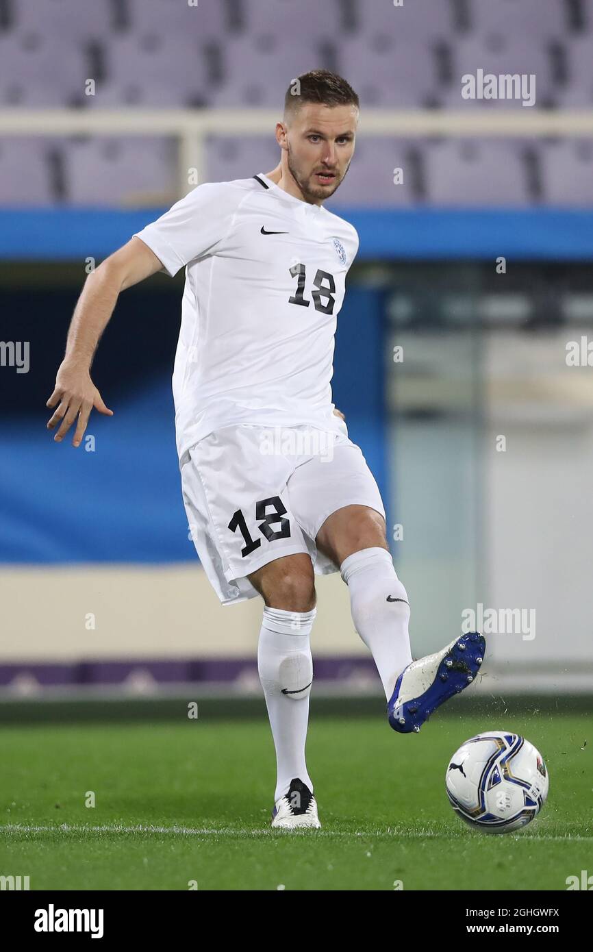 Karol Mets of Estonia durante la partita Internazionale amichevole allo Stadio Artemio Franchi di Firenze. Data foto: 11 novembre 2020. Il credito d'immagine dovrebbe essere: Jonathan Moscrop/Sportimage via PA Images Foto Stock