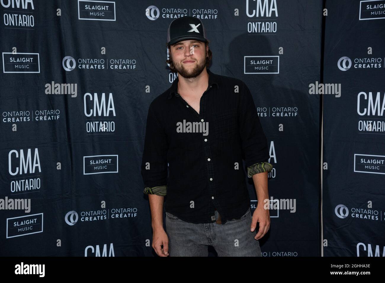 Hamilton, Canada. 05 settembre 2021. Toronto, Canada, 5 settembre 2021. Owen Barney si pone per una foto al CMAO, Country Music Association of Ontario, 2021 Awards show al Ancaster Fairgrounds di Hamilton, Ontario. Dominic Chan/EXimages Credit: EXImages/Alamy Live News Foto Stock