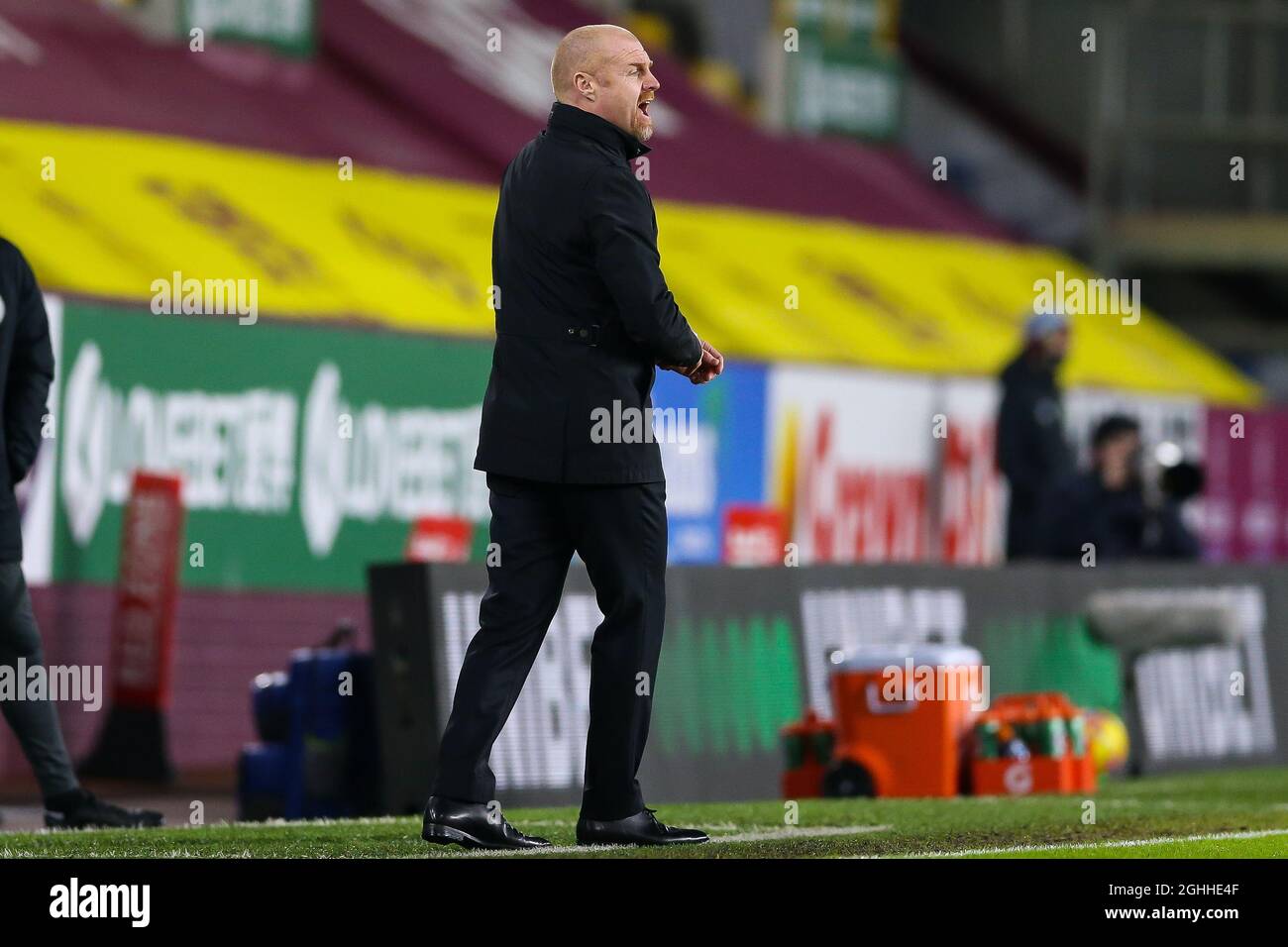 Il direttore di Burnley Sean Dyche durante la partita della Premier League a Turf Moor, Burnley. Data foto: 3 febbraio 2021. Il credito dovrebbe essere: Barry Coombs/Sportimage via PA Images Foto Stock