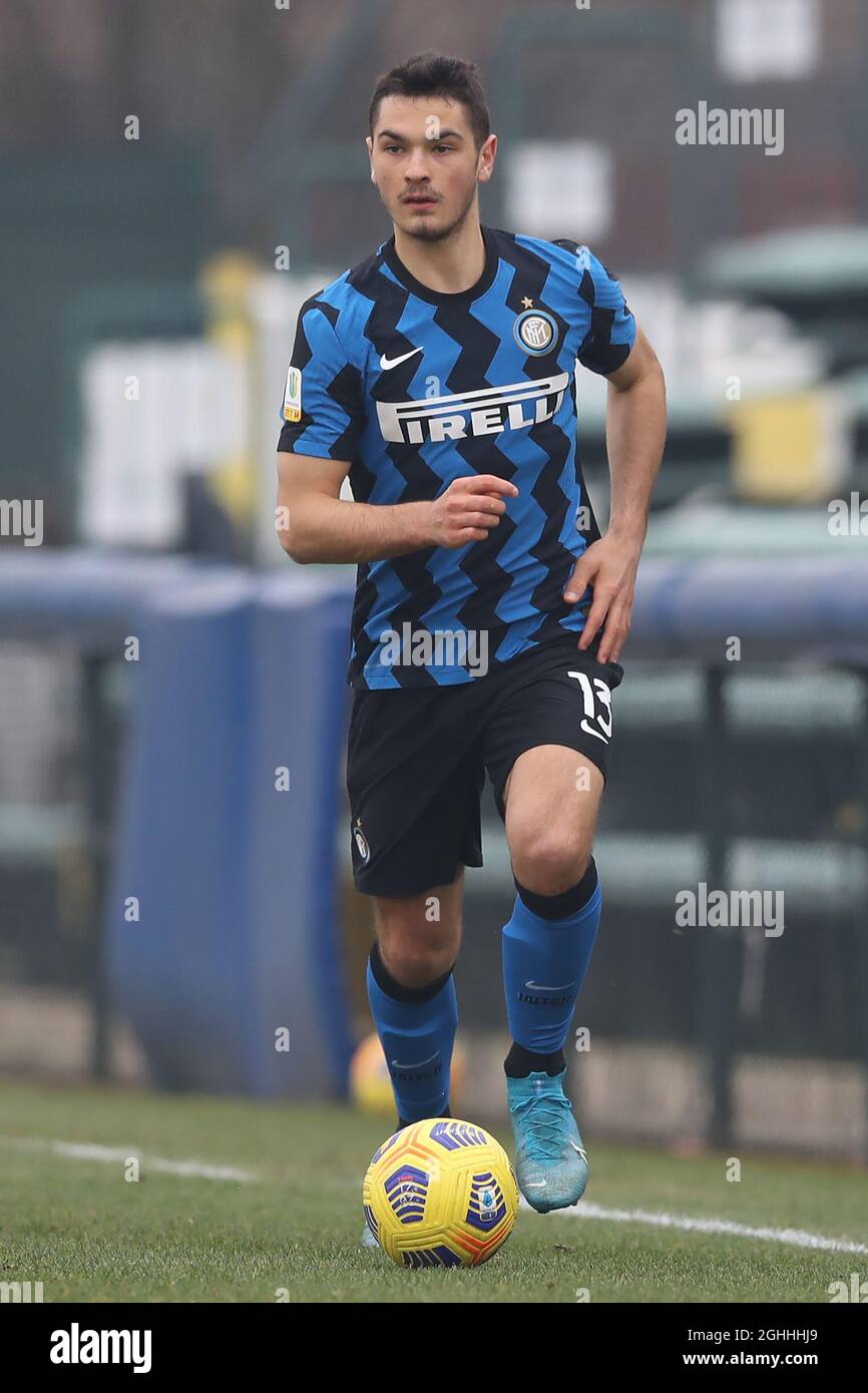 Daniel Tonoli di Internazionale durante la Primavera 1 al Suning Youth Development Center di Milano. Data foto: 20 febbraio 2021. Il credito d'immagine dovrebbe essere: Jonathan Moscrop/Sportimage via PA Images Foto Stock