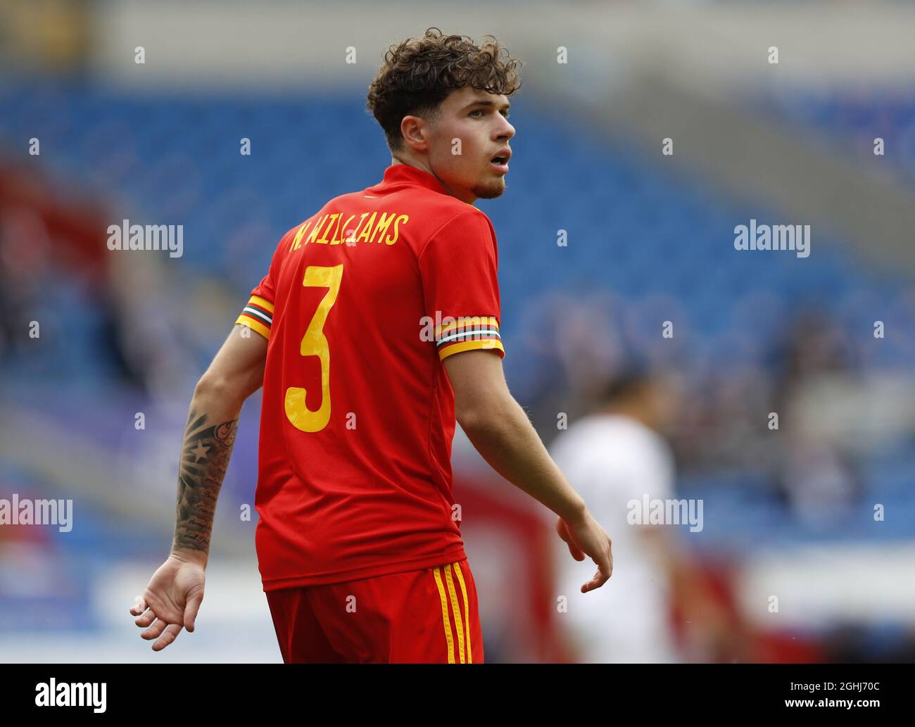 Cardiff, Galles, 5 giugno 2021. Neco Williams of Wales durante la partita internazionale di calcio allo stadio Cardiff City Stadium. Il credito dovrebbe essere: Darren Staples / Sportimage via PA Images Foto Stock Cardiff, Galles, 5 giugno 2021. Neco Williams of Wales durante la partita internazionale di calcio allo stadio Cardiff City Stadium. Il credito dovrebbe essere: Darren Staples / Sportimage via PA Images Foto Stock