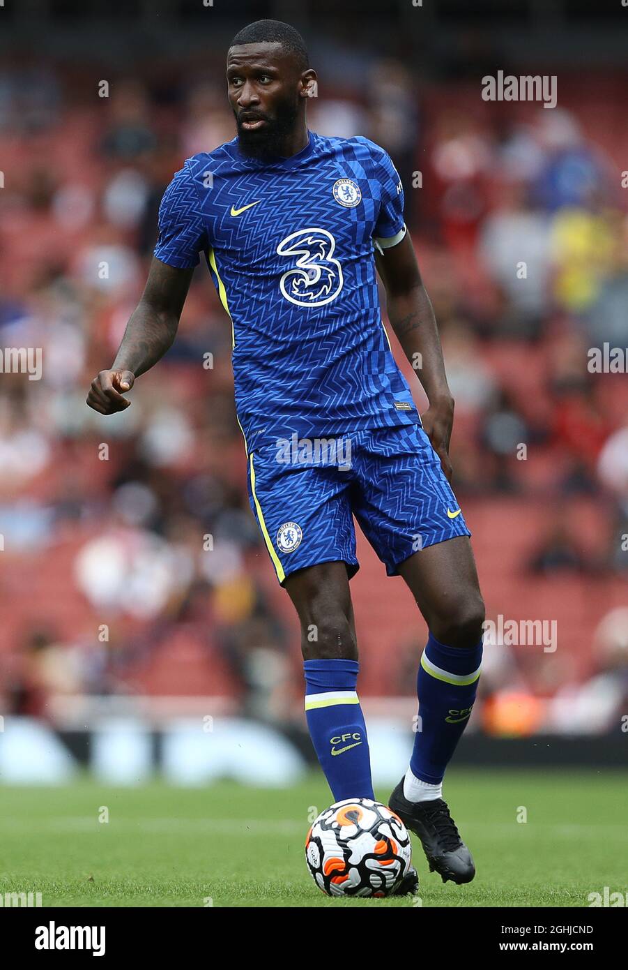 Londra, Inghilterra, 1 agosto 2021. Antonio Rudiger di Chelsea durante la partita di prima stagione all'Emirates Stadium, Londra. Il credito delle immagini dovrebbe leggere: Paul Terry / Sportimage via PA Images via PA Images Foto Stock