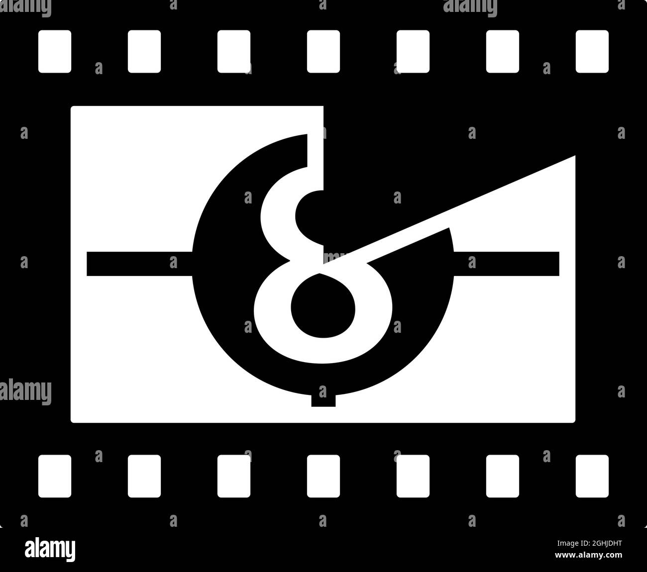 Fotogramma filmato con icona Countdown (conto alla rovescia). Design a matita nero. Illustrazione vettoriale. Illustrazione Vettoriale