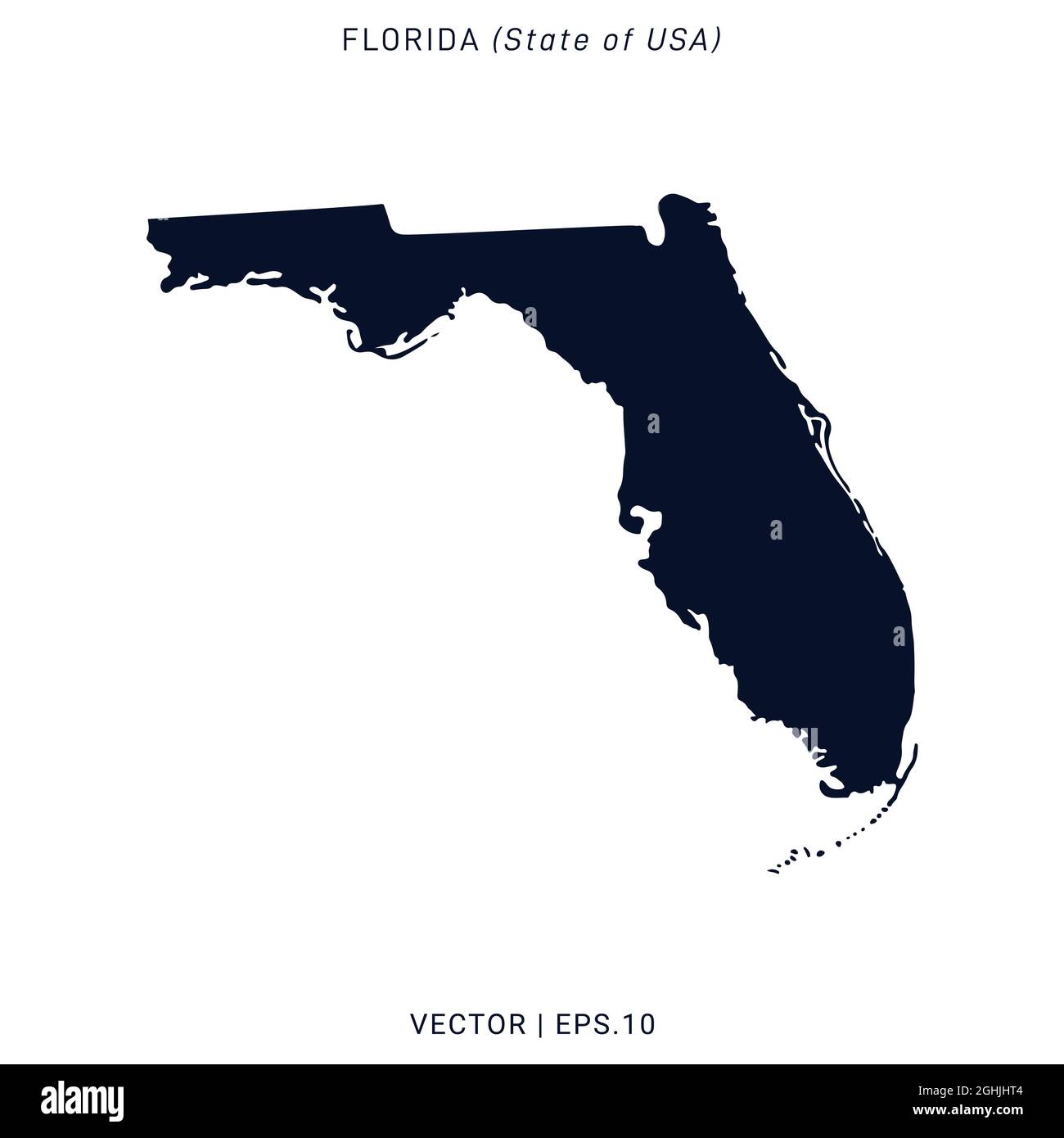 Florida (USA) modello di disegno di illustrazione di stock vettoriale della mappa. Vettore eps 10. Illustrazione Vettoriale