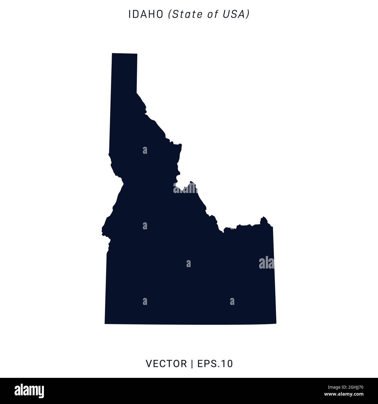 Idaho (USA) Mappa modello di disegno di illustrazione di stock vettoriale. Vettore eps 10. Illustrazione Vettoriale