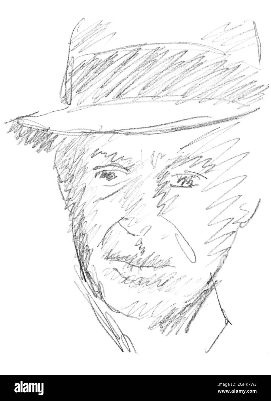 Disegno a matita su ritratto cartaceo dell'attore francese Jean-Paul  Belmondo 1933 - 2021 Foto stock - Alamy
