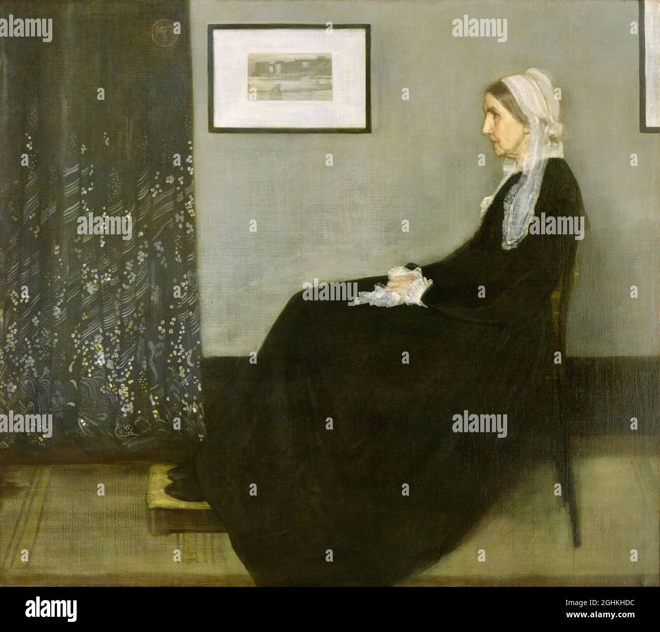 James McNeil Whistler artwork - arrangiamento in Grigio e Nero n° 1, meglio conosciuto sotto il suo nome colloquiale Whistler's Mother - 1871 Foto Stock