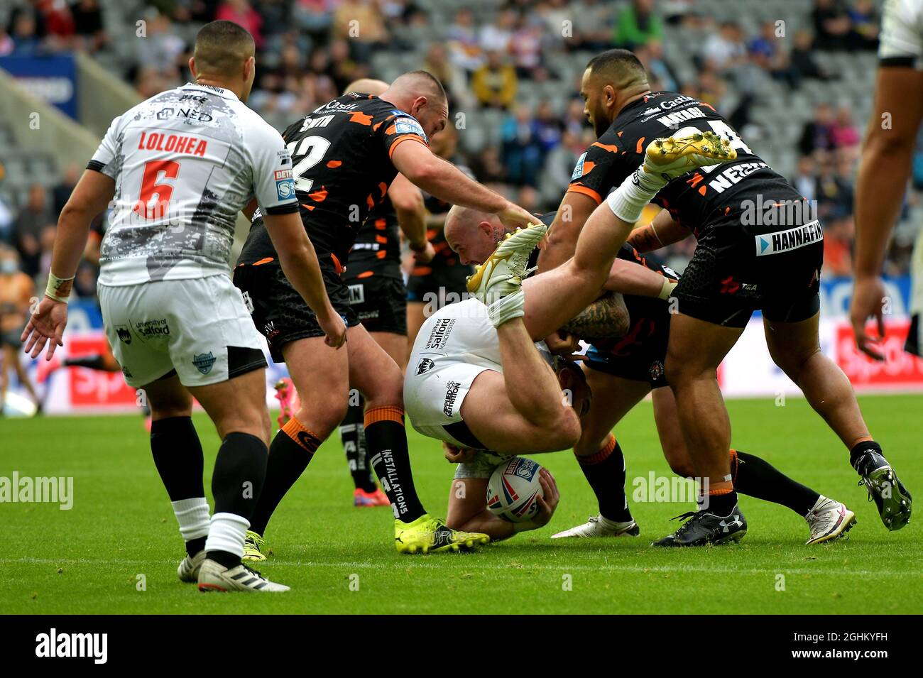 Dacia Magic Weekend 2021 settembre, Super League Rugby, Castleford Tigers contro Salford Red Devils, St James Park Stadium, Newcastle. REGNO UNITO Foto Stock