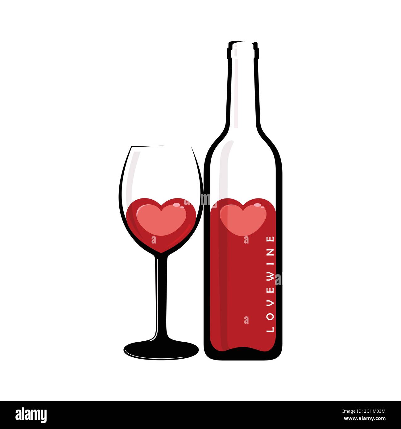 Esprimi il tuo amore con il vino Illustrazione Vettoriale